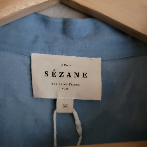 Sezane Helio Shirt in Chambray NEW - Picture 11 of 14